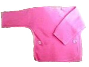 Распашонка розовая из футера теплая, на рост  46 см