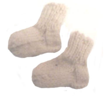 Носочки вязаные белые, 100% мериносовая шерсть, 5 см, 6 см