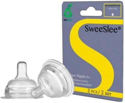 Соски SweeSlee силиконовая, медленный поток, 2 шт. в упаковке