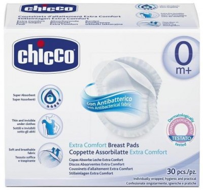 Антибактериальные прокладки для груди, 30 шт, Chicco, Италия