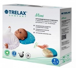 Детская подушка Trelax Mimi (от 1 до 18 мес) c эффектом памяти.