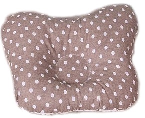 Ортопедическая подушка-бабочка для новорожденного, коричневая в горошек, 0-6 мес.