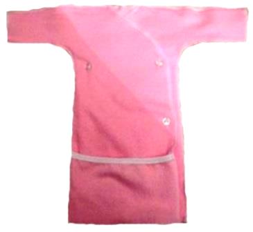 Распашонка-рубашка с длинным  рукавом розовая из футера на рост 38 см